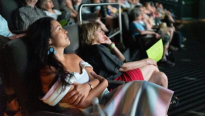 audience watching film.